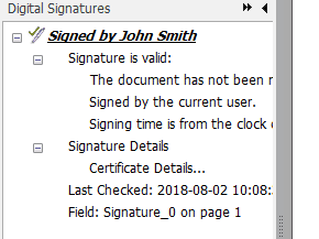 document level digital signatures